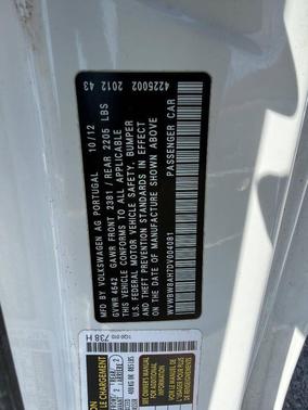 Candy White 2013 Volkswagen Eos Komfort