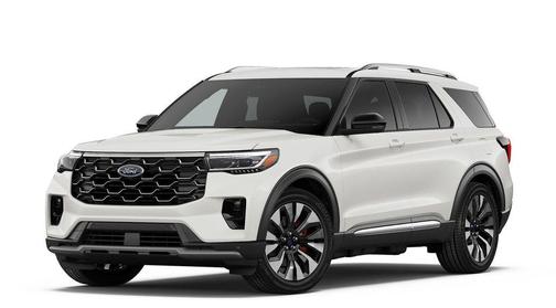 Star White Metallic Tri-Coat 2026 Ford Explorer Platinum