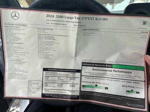 2024 Mercedes-Benz Sprinter 3500 170 WB High Roof Extended Cargo