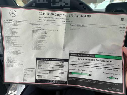 2024 Mercedes-Benz Sprinter 3500 170 WB High Roof Extended Cargo