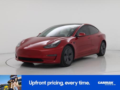 Red 2022 Tesla Model 3 Long Range