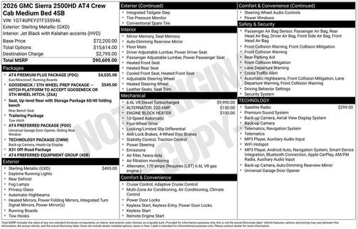 Sterling Metallic 2026 GMC Sierra 2500 AT4