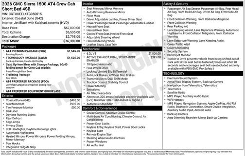 Coastal Dune 2026 GMC Sierra 1500 AT4