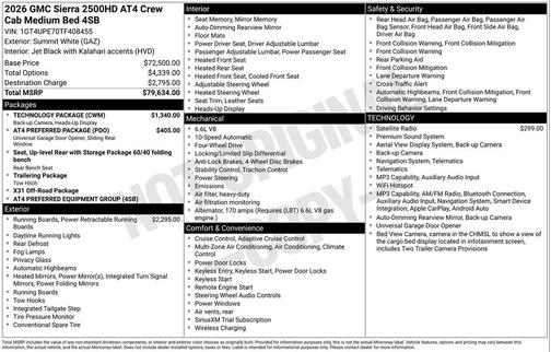 Summit White 2026 GMC Sierra 2500 AT4