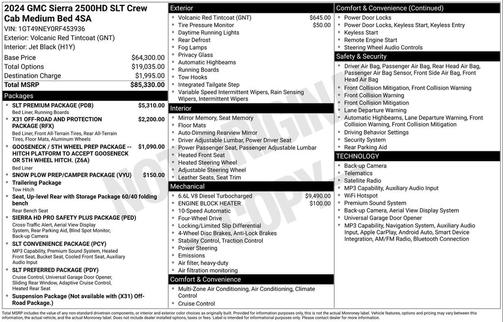Volcanic Red Tintcoat 2024 GMC Sierra 2500 SLT
