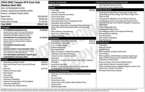 Deep Bronze Metallic 2024 GMC Canyon AT4