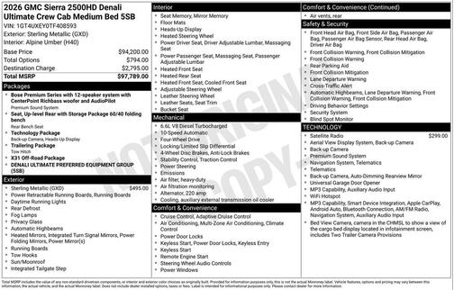 Sterling Metallic 2026 GMC Sierra 2500 Denali Ultimate