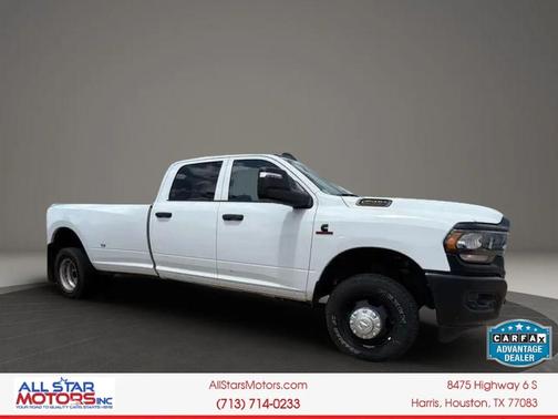 Bright White Clearcoat 2023 RAM 3500 Tradesman Crew Cab 4x4 8' Box