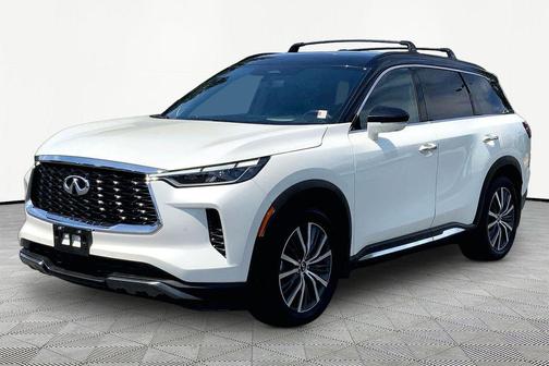 Majestic White/Black Obsidian 2023 INFINITI QX60 AUTOGRAPH