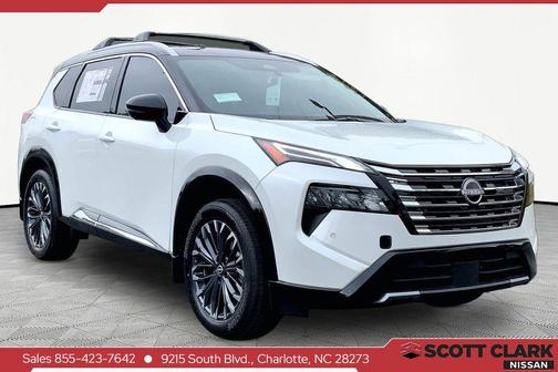 Everest White Pearl/Super Black 2026 Nissan Rogue Platinum