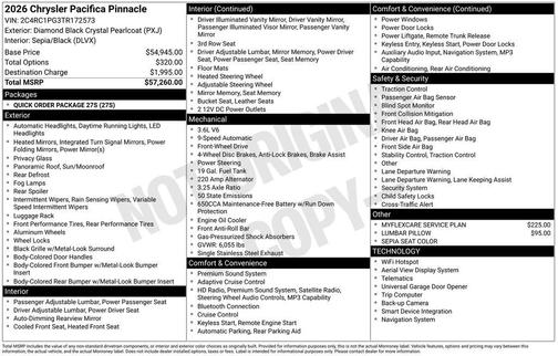 2026 Chrysler Pacifica Pinnacle