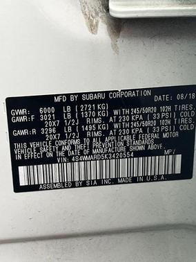 White 2019 Subaru Ascent Touring 7-Passenger