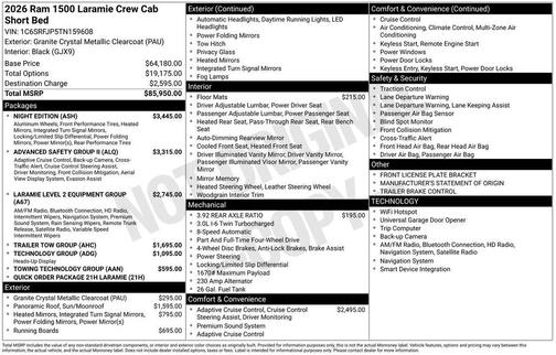 2026 RAM 1500 Laramie