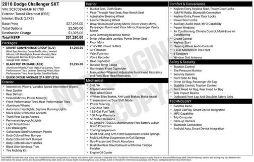 2018 Dodge Challenger SXT