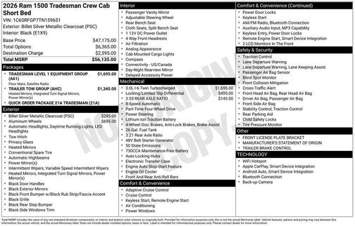 2026 RAM 1500 Tradesman