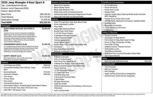 2026 Jeep Wrangler Sport