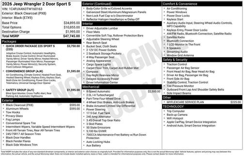 2026 Jeep Wrangler Sport