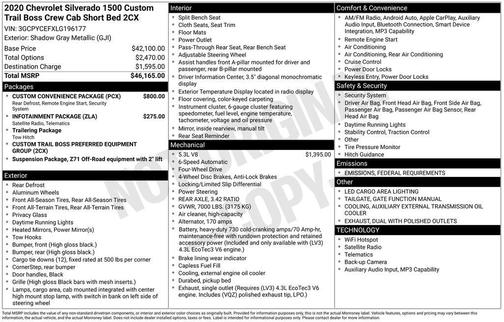 2020 Chevrolet Silverado 1500 Custom Trail Boss