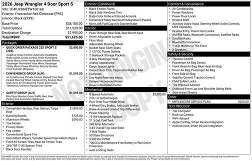 2026 Jeep Wrangler Sport