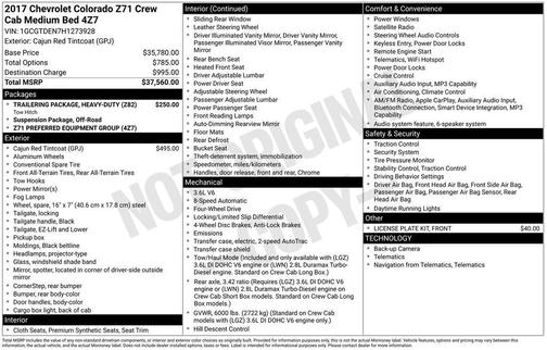 2017 Chevrolet Colorado Z71