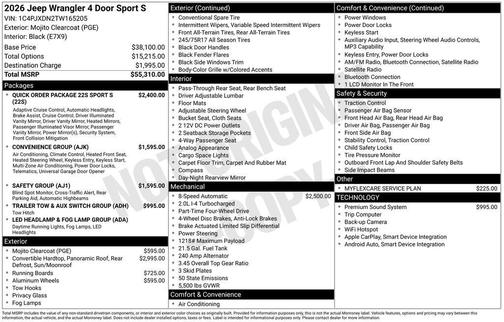 2026 Jeep Wrangler Sport