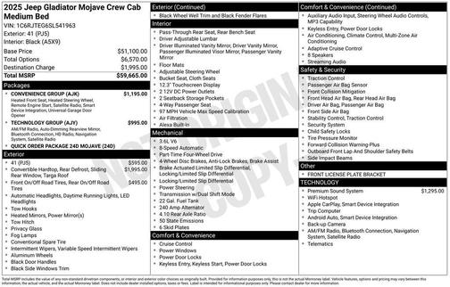 2025 Jeep Gladiator Mojave