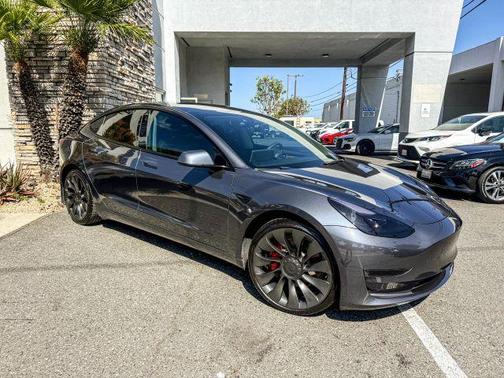 Gray 2022 Tesla Model 3 Performance