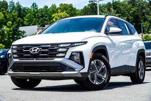 Creamy White Pearl 2025 Hyundai TUCSON Hybrid Blue