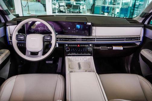 Serenity White 2025 Hyundai SANTA FE HEV Calligraphy