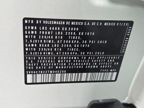 Pure White 2026 Volkswagen Taos 1.5T SEL