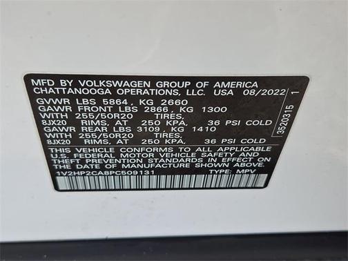 2023 Volkswagen Atlas 2.0T SE