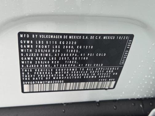 Opal White Pearl 2026 Volkswagen Tiguan 2.0T SE R-Line Black