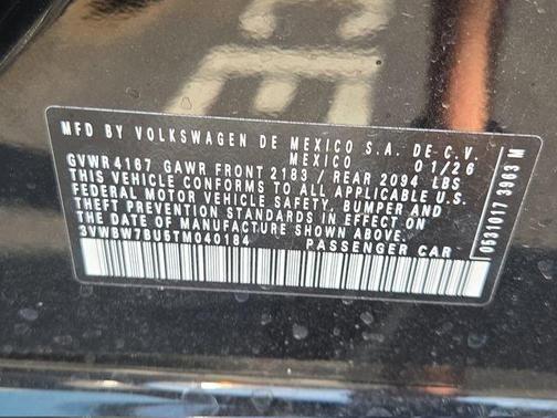 Deep Black Pearl Effect 2026 Volkswagen Jetta 1.5T Sport