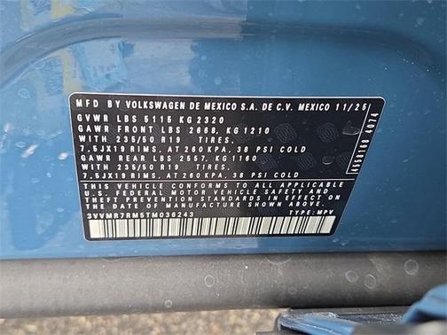 2026 Volkswagen Tiguan 2.0T SE