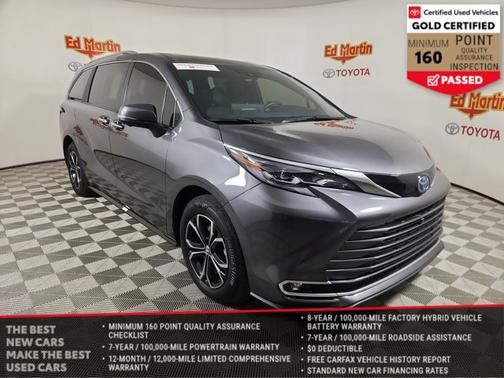 Magnetic Gray Metallic 2025 Toyota Sienna Platinum