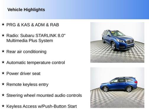 Abyss Blue Pearl 2019 Subaru Ascent Premium 7-Passenger