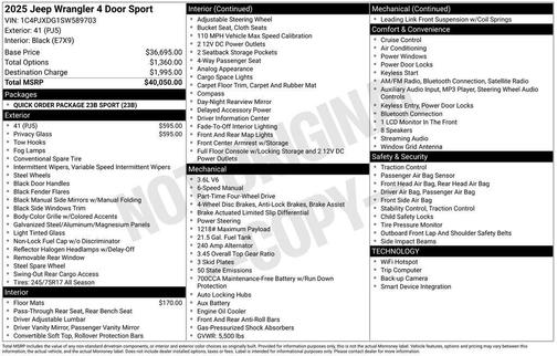 2025 Jeep Wrangler Sport