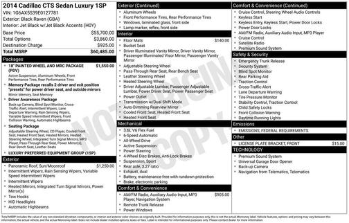 2014 Cadillac CTS 3.6L Luxury