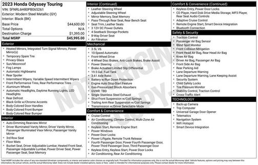 2023 Honda Odyssey Touring