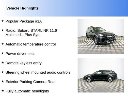 Crystal Black Silica 2024 Subaru Outback Premium