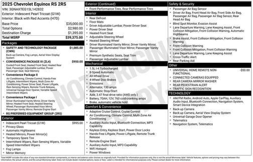 Beige 2025 Chevrolet Equinox RS