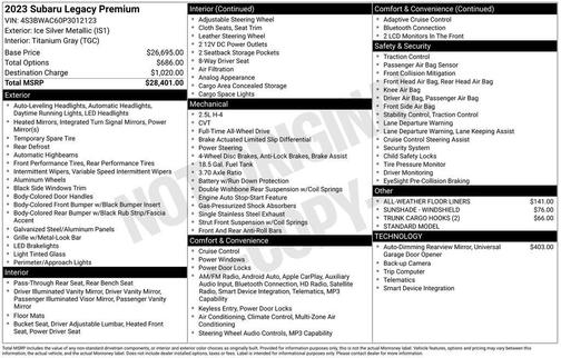 2023 Subaru Legacy Premium