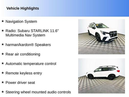 Crystal White Pearl 2024 Subaru Ascent Onyx Edition Limited