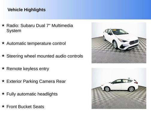 White 2025 Subaru Impreza Base