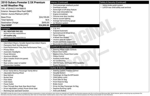 2010 Subaru Forester 2.5X Premium