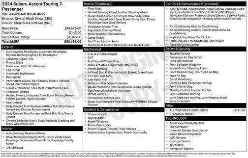 2024 Subaru Ascent Touring