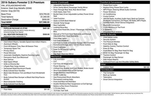 2016 Subaru Forester 2.5i Premium