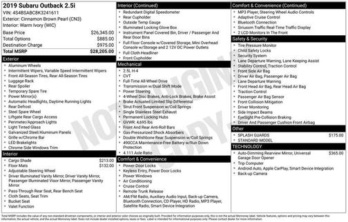 2019 Subaru Outback 2.5i