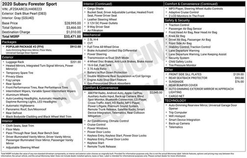 2020 Subaru Forester Sport