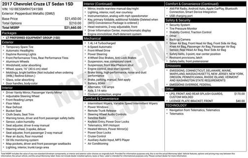 2017 Chevrolet Cruze LT